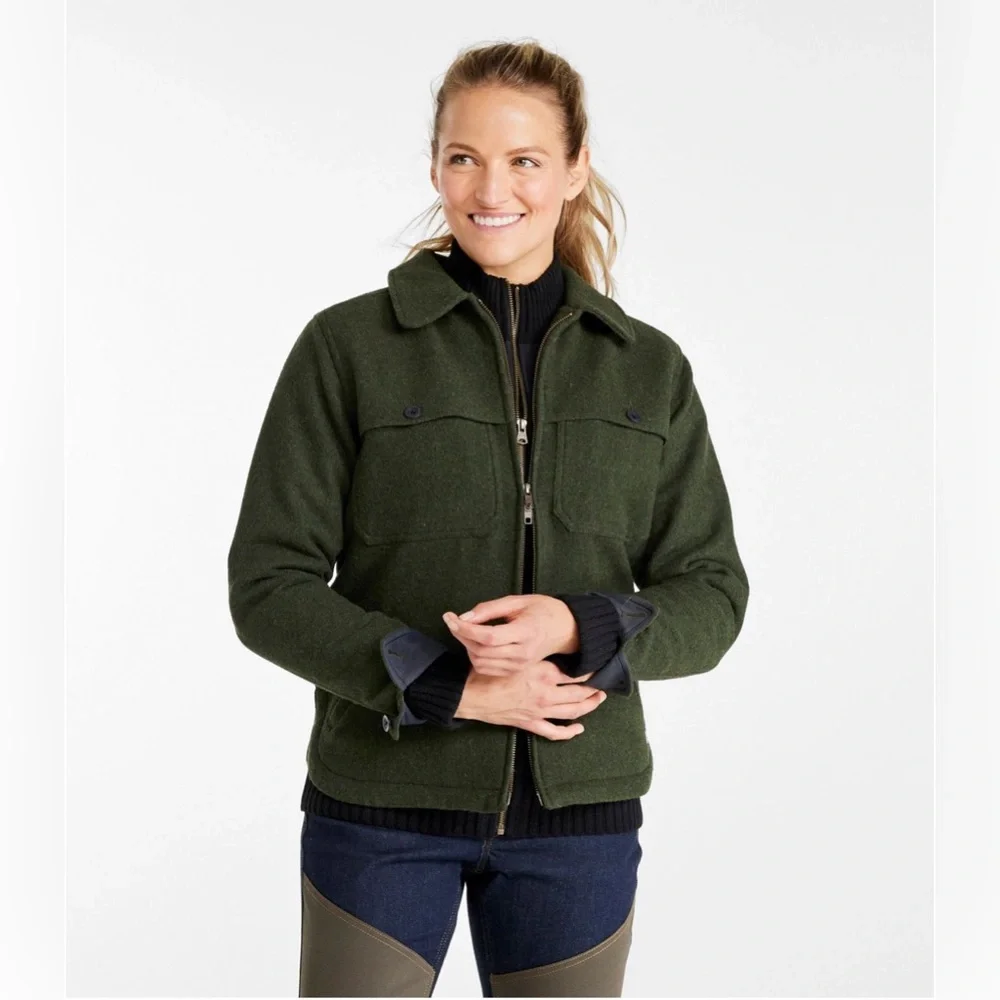 LL Bean Maine Guide Wool Primaloft Jac Shirt Jacket XL Zip Front